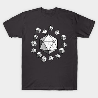 White Polyhedral Dice Set T-Shirt